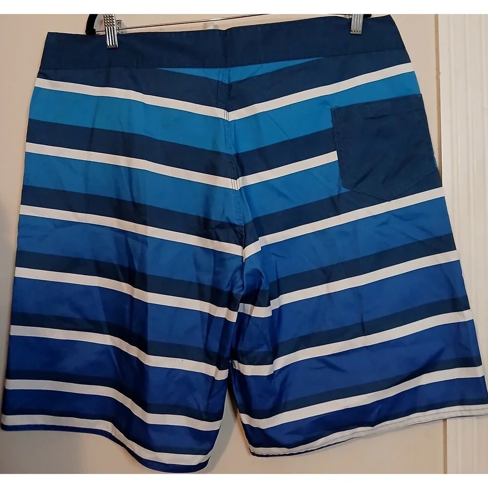 Bud Light Beer Board Shorts Mens 38 Blue Striped Swim Trunks Licensed